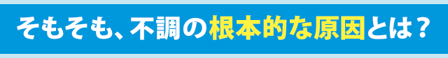 そもそも、不調の根本的な原因とは？